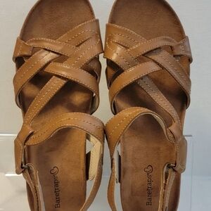Baretraps "Jordyn" Brown Casual Strappy Wedge Sandals 10M